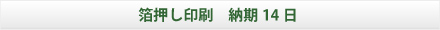 箔押し名刺 納期14日